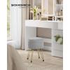 imageSONGMICS Vanity Stool Chair Small Ottoman Stool with Storage Vanity Chair 154 Dia x 174 Inches 4 Metal Legs for Makeup Room for Living Room Bedroom Cream White ULOM002W01Dove Gray