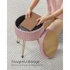 imageSONGMICS Vanity Stool Chair Small Ottoman Stool with Storage Vanity Chair 154 Dia x 174 Inches 4 Metal Legs for Makeup Room for Living Room Bedroom Cream White ULOM002W01Jelly Pink