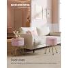 imageSONGMICS Vanity Stool Chair Small Ottoman Stool with Storage Vanity Chair 154 Dia x 174 Inches 4 Metal Legs for Makeup Room for Living Room Bedroom Cream White ULOM002W01Jelly Pink