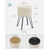 imageSONGMICS Vanity Stool Chair Small Ottoman Stool with Storage Vanity Chair 154 Dia x 174 Inches 4 Metal Legs for Makeup Room for Living Room Bedroom Cream White ULOM002W01Cream White