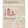 imageSONGMICS Velvet Hangers 50 Pack NonSlip Clothes Hangers 17 x 83 Inches Coat Hangers with Wide Shoulder Notches Pants Bar 360 Swivel Hook SpaceSaving for Closet Ink Black UCRF039B03Cloud White