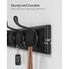 imageSONGMICS WallMounted Coat Rack Hook Rack 4 Dual Metal Hooks for Coats Bags Keys in the Entryway Bedroom Living Room White ULHR23WTBlack