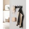 imageSONGMICS WallMounted Coat Rack Hook Rack 4 Dual Metal Hooks for Coats Bags Keys in the Entryway Bedroom Living Room White ULHR23WTBlack