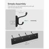 imageSONGMICS WallMounted Coat Rack Hook Rack 4 Dual Metal Hooks for Coats Bags Keys in the Entryway Bedroom Living Room White ULHR23WTBlack