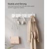 imageSONGMICS WallMounted Coat Rack Hook Rack 4 Dual Metal Hooks for Coats Bags Keys in the Entryway Bedroom Living Room White ULHR23WTWhite