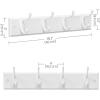 imageSONGMICS WallMounted Coat Rack Hook Rack 4 Dual Metal Hooks for Coats Bags Keys in the Entryway Bedroom Living Room White ULHR23WTWhite