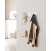 imageSONGMICS WallMounted Coat Rack Hook Rack 4 Dual Metal Hooks for Coats Bags Keys in the Entryway Bedroom Living Room White ULHR23WTWhite