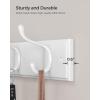 imageSONGMICS WallMounted Coat Rack Hook Rack 4 Dual Metal Hooks for Coats Bags Keys in the Entryway Bedroom Living Room White ULHR23WTWhite