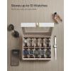 imageSONGMICS Watch Box 12Slot Watch Case with Large Glass Lid Removable Watch Pillows Watch Box Organizer Gift for Loved Ones Black Synthetic Leather Gray Lining UJWB12BKCloud White  Cappuccino Beige