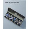 imageSONGMICS Watch Box 12Slot Watch Case with Large Glass Lid Removable Watch Pillows Watch Box Organizer Gift for Loved Ones Black Synthetic Leather Gray Lining UJWB12BKBlack  Gray