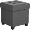 imageSONGMICS 15 Inches Cube Storage Ottoman Bedroom Bench with Storage Foot Stool with Feet Holds Up to 660 lb Dark Gray ULSF14GYZDark Gray