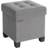 imageSONGMICS 15 Inches Cube Storage Ottoman Bedroom Bench with Storage Foot Stool with Feet Holds Up to 660 lb Dark Gray ULSF14GYZDove Gray