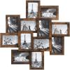 imageSONGMICS 4x6 Collage Picture Frames 12Pack Photo Collage Frame for Wall Decor Glass Front Assembly Required Rustic Brown URPF022X01Rustic Brown