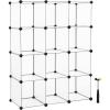 imageSONGMICS Cube Storage Organizer Set of 16 Plastic Cubes Book Shelf Closet Organizers and Storage Room Organization Bedroom Living Room 122 x 484 x 484 Inches White ULPC44LWhite