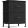 imageSONGMICS Dresser for Bedroom Chest of Drawers Steel MDF 5 NonWoven Fabric Drawers Storage Organizer Unit Closet Entryway Ink Black and Ebony Black LGS315B01SInk Black  Ebony Black