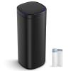 imageSONGMICS Kitchen Trash Can 13Gallon 50 L Motion Sensor Garbage Can Stainless Steel Trash Bin Ozone Odor Control StayOpen Cloud White ULTB620W50Ink Black