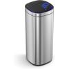 imageSONGMICS Kitchen Trash Can 13Gallon 50 L Motion Sensor Garbage Can Stainless Steel Trash Bin Ozone Odor Control StayOpen Metallic Silver ULTB620E50