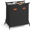 imageSONGMICS Laundry Hamper Laundry Basket 357 Gal Laundry Sorter 3 Sections Collapsible XFrame Clothes Organizer with Customizable Labels Laundry Room Bedroom Bathroom Ink Black ULCB130B01Ink Black