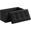 imageSONGMICS MAZIE Collection  43 Inches Folding Storage Ottoman Bench Ottoman Foot Rest End of Bed Bench Storage Chest Load 660 lb for Living Room Bedroom Entryway Dark Gray ULSF77KInk Black