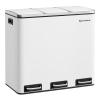 imageSONGMICS Trash Can 3 x 48 Gallon Garbage Can 144 Gallon Recycle Bin with SoftClose Lids Pedals and Inner Buckets for Kitchen Stainless Steel White ULTB154W01