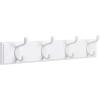 imageSONGMICS WallMounted Coat Rack Hook Rack 4 Dual Metal Hooks for Coats Bags Keys in the Entryway Bedroom Living Room White ULHR23WTWhite