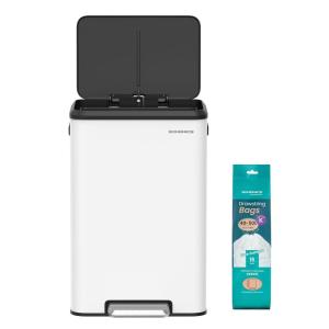 imageSONGMICS Kitchen Trash Can 105Gallon 40L Garbage Can with Lid and Wide Foot Pedal Soft Close and Stays Open Black ULTB541B40White