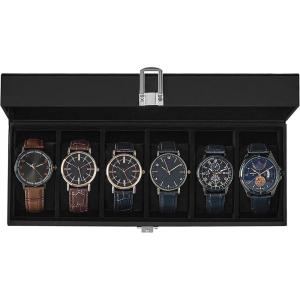 imageSONGMICS Watch Box 12Slot Watch Case with Large Glass Lid Removable Watch Pillows Watch Box Organizer Gift for Loved Ones Black Synthetic Leather Gray Lining UJWB12BKBlack  Black