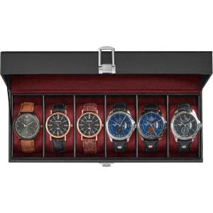 imageSONGMICS Watch Box 12Slot Watch Case with Large Glass Lid Removable Watch Pillows Watch Box Organizer Gift for Loved Ones Black Synthetic Leather Gray Lining UJWB12BKBlack  Wine Red