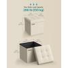 imageSONGMICS 118 Inches Small Folding Storage Ottoman Cube Storage Footrest Foot Rest Stool for Living Room Bedroom Dorm Dark Gray ULSF028G01Cream White