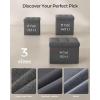 imageSONGMICS 118 Inches Small Folding Storage Ottoman Cube Storage Footrest Foot Rest Stool for Living Room Bedroom Dorm Dark Gray ULSF028G01Dark Gray