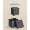 imageSONGMICS 118 Inches Small Folding Storage Ottoman Cube Storage Footrest Foot Rest Stool for Living Room Bedroom Dorm Dark Gray ULSF028G01Dark Gray