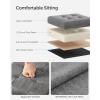 imageSONGMICS 118 Inches Small Folding Storage Ottoman Cube Storage Footrest Foot Rest Stool for Living Room Bedroom Dorm Dark Gray ULSF028G01Dark Gray