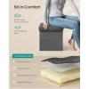 imageSONGMICS 118 Inches Small Folding Storage Ottoman Cube Storage Footrest Foot Rest Stool for Living Room Bedroom Dorm Dark Gray ULSF028G01Dark Gray