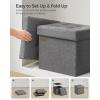 imageSONGMICS 118 Inches Small Folding Storage Ottoman Cube Storage Footrest Foot Rest Stool for Living Room Bedroom Dorm Dark Gray ULSF028G01Dark Gray