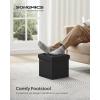 imageSONGMICS 118 Inches Small Folding Storage Ottoman Cube Storage Footrest Foot Rest Stool for Living Room Bedroom Dorm Dark Gray ULSF028G01Ink Black