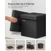 imageSONGMICS 118 Inches Small Folding Storage Ottoman Cube Storage Footrest Foot Rest Stool for Living Room Bedroom Dorm Dark Gray ULSF028G01Ink Black