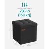imageSONGMICS 118 Inches Small Folding Storage Ottoman Cube Storage Footrest Foot Rest Stool for Living Room Bedroom Dorm Dark Gray ULSF028G01Ink Black