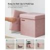 imageSONGMICS 118 Inches Small Folding Storage Ottoman Cube Storage Footrest Foot Rest Stool for Living Room Bedroom Dorm Dark Gray ULSF028G01Jelly Pink