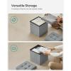 imageSONGMICS 118 Inches Small Folding Storage Ottoman Cube Storage Footrest Foot Rest Stool for Living Room Bedroom Dorm Dark Gray ULSF028G01Light Gray