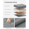 imageSONGMICS 118 Inches Small Folding Storage Ottoman Cube Storage Footrest Foot Rest Stool for Living Room Bedroom Dorm Dark Gray ULSF028G01Light Gray