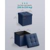 imageSONGMICS 118 Inches Small Folding Storage Ottoman Cube Storage Footrest Foot Rest Stool for Living Room Bedroom Dorm Dark Gray ULSF028G01Midnight Blue