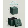 imageSONGMICS 118 Inches Small Folding Storage Ottoman Cube Storage Footrest Foot Rest Stool for Living Room Bedroom Dorm Dark Gray ULSF028G01Retro Green