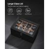 imageSONGMICS 12Slot Watch Box Watch Display Case with Large Glass Lid Removable Watch Pillows Velvet Lining Gift Idea Ebony Black UJOW120B01Ebony Black