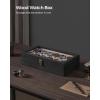 imageSONGMICS 12Slot Watch Box Watch Display Case with Large Glass Lid Removable Watch Pillows Velvet Lining Gift Idea Ebony Black UJOW120B01Ebony Black