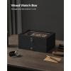 imageSONGMICS 12Slot Watch Box Watch Display Case with Large Glass Lid Removable Watch Pillows Velvet Lining Gift Idea Ebony Black UJOW120B01Ebony Black