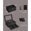 imageSONGMICS 12Slot Watch Box Watch Display Case with Large Glass Lid Removable Watch Pillows Velvet Lining Gift Idea Ebony Black UJOW120B01Ink Black