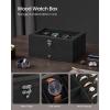 imageSONGMICS 12Slot Watch Box Watch Display Case with Large Glass Lid Removable Watch Pillows Velvet Lining Gift Idea Ebony Black UJOW120B01Ink Black