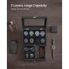 imageSONGMICS 12Slot Watch Box Watch Display Case with Large Glass Lid Removable Watch Pillows Velvet Lining Gift Idea Ebony Black UJOW120B01Ink Black