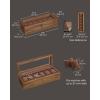 imageSONGMICS 12Slot Watch Box Watch Display Case with Large Glass Lid Removable Watch Pillows Velvet Lining Gift Idea Ebony Black UJOW120B01Rustic Walnut