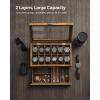 imageSONGMICS 12Slot Watch Box Watch Display Case with Large Glass Lid Removable Watch Pillows Velvet Lining Gift Idea Ebony Black UJOW120B01Rustic Walnut